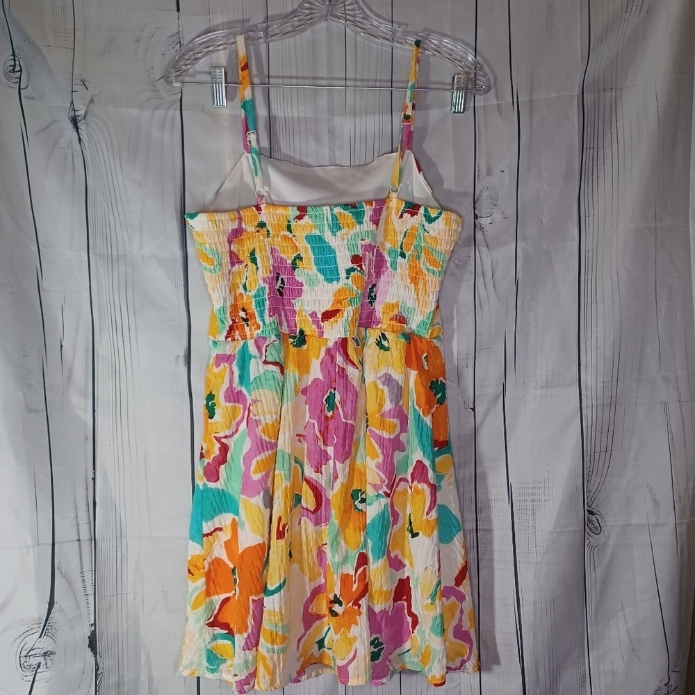 Lily Rose Floral Sleeveless Square Neck Coquette Skater Garden Party Dress - Picture 7 of 9